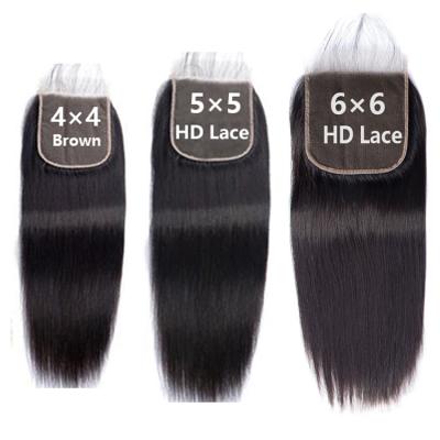 China 6x6 5x5 4x4 Wave 2x6 18 20 Inch 6x6 5x5 4x4 Lace Closure Silky Straight Peruvian Remy Hair 100% Seller Only With Bundles And Pre Plucked Closure for sale