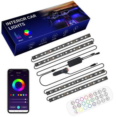 China Car Interior Decorative Strip Light BLE APP Control Interior RGB Car LED Strip Light Ambient Light Car Atmosphere Lights For Car Decoration for sale