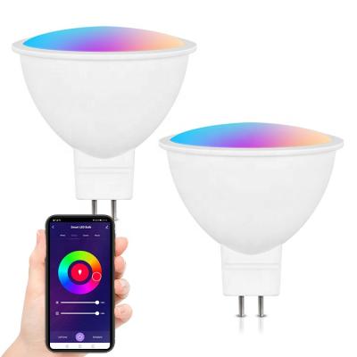 China Tuya RGBCW WIFI Smart LED Living Room Light MR16 5W 400LM 16 Million Color Changeable For Home Decoration Smart LED Bulb Tuya for sale