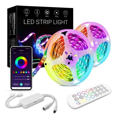 China Home Light 10Meters 30LEDs/M DC12V 5050 RGB Smart LED Waterproof Flexible Mesh LED Strip Light IP65 BlE Strip Light for sale