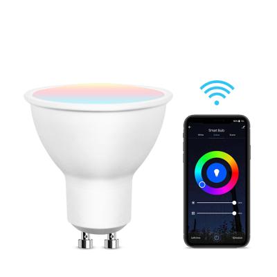 China GU10 5W TUYA Residential Smart Bulb 400LM AC100-240V Wifi Smart Bulb CCT Dimmable Via Phone APP Alexa Smart Bulb for sale