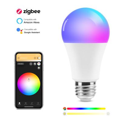 China Voice Control A60 9W 800lm Smart Bulb Home Color Changing 2700k-6000k LED Zigbee Light With Music Function For Home Bedroom for sale