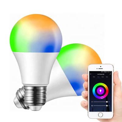 China Amazon Hot Sale WiFi LED Bulb A19 A60 Home Smart Color Changing 10W 1100LM RGBW E27 Smart Lights for sale