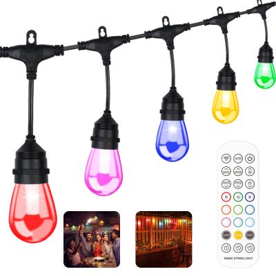 China Outdoor S14 RGBICW Smart Garden String in Holiday Lighting Garden Color Changing String Lights Work with Google and Alexa for sale