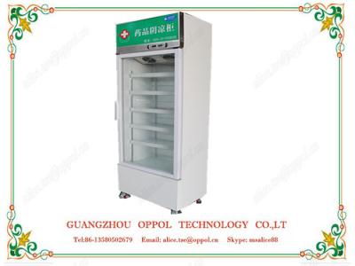 China OP-001 Medical Freezer Glass Doors Cooler Cabinet Upright Refrigerator For Storage Medicin for sale