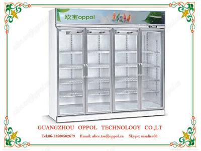 China OP-203 Four Glass Doors Display Cooler Beverage Showcase Freezer for sale