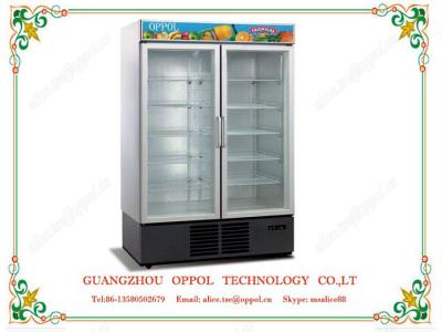 China OP-206 Cooler Beverage Showcase Fridge Upright Glass Door Freezer for sale