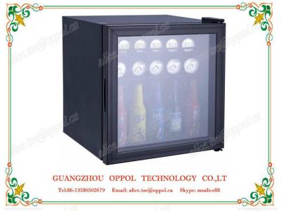 China OP-614 Low Temperature Single Glass Door Portable Mini Hotel Fridge for sale