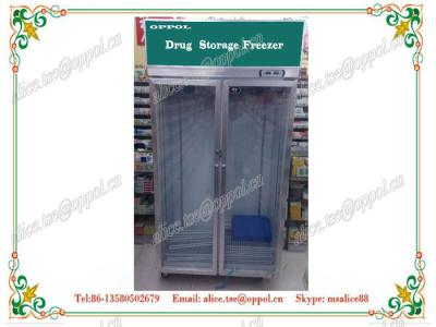 China OP-1014 Adjustable Shelves Drugstore Display Freezer , Low Temperature Freezer for sale