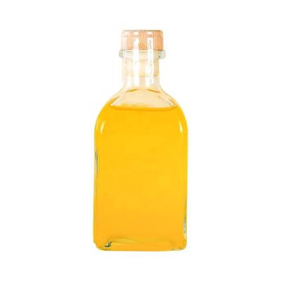 China Square Beverage 100ml 375ml 500ml Clear Fruit Milk Juice Drink Glass Bottle With Cork for sale