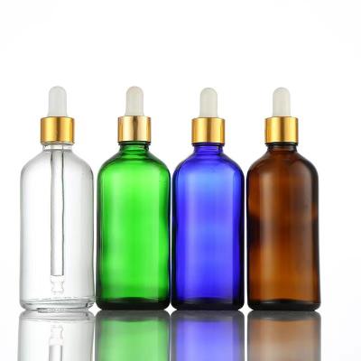 China Factory Wholesale Empty Cosmetic Stock 15ml 30ml Essential Oil Transparent Glass Bottle With Dropper for sale