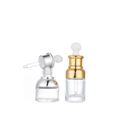 China Gold-Silver 10ml15ml 20ml 30ml 50ml Essential Oil Plastic Bottle Cosmetic Cosmetic Glass Dropper Bottle for sale