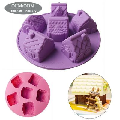 China 6 Chambers Viable Food Silicone Funny Cake Mold for sale