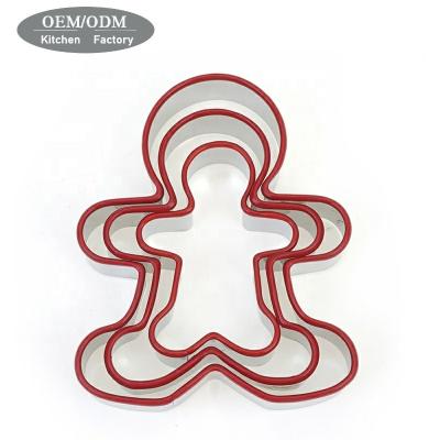 China LFGB Stainless Steel Sustainable Silicone Edge Custom Cookie Cutters for sale