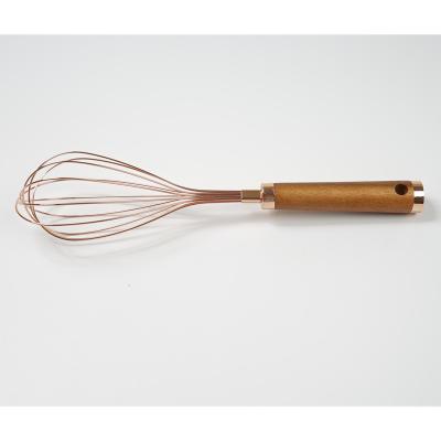 China Sustainable Bright Copper Plated Annual Portable Mixer With Wooden Handle for sale