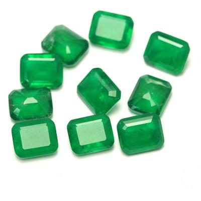 China Loose Color Game Or Fire Gemstone 15x20mm Octagon Cut Synthetic Colombia Emerald for sale