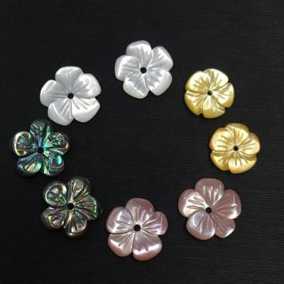 China Wholesale natural color play or fire hand carved flower petal shape shell flowers for clothes for sale