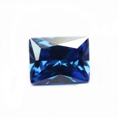 China Color Play Or Fire Loose Blue CZ Stone AAAAA Rectangle Sapphire Zircon for sale