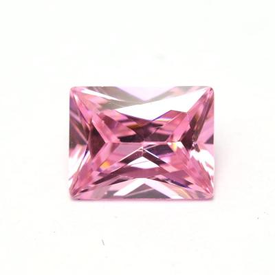 China Wuzhou AAAAA Machine Cut Rectangle Pink CZ Color Set Or Loose Stones Of Fire for sale