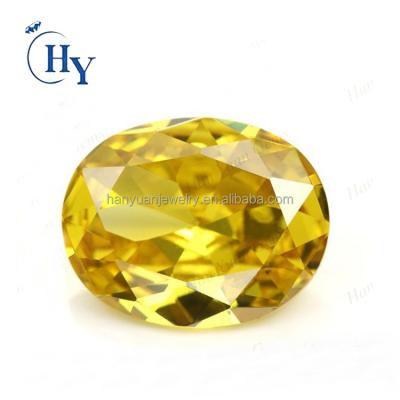 China Color Game Or Fire Wholesale Cut Gold Yellow Oval Zircon Precious Stone for sale