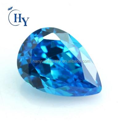 China Wuzhou CZ Manufacturer AAA Dark Green Color Or Blue Pear Set Of Fire for sale