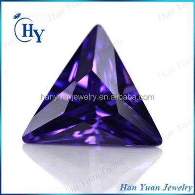 China Color Set Or Fire New Product Big Triangle CZ Gemstone Violet Jewelry On Sale for sale