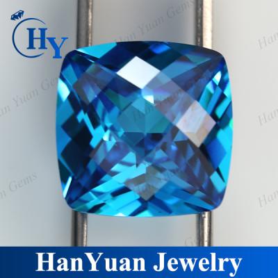 China Fire China Sea Blue Cushion Charm Loose Color Play Or Synthetic Diamond for sale