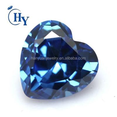 China Color Game or Fire New Zircon Color AAA Sapphire Color Heart Shape CZ Gems for sale