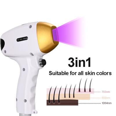 China Skin Tightening 2021 Professional Painless Home Laser Permanent Hair Removal Mini Home Use Portable Diode Alexandrite 808nm for sale