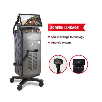 China 4k 1000w1200w1600w Titanium Soprano Ice Platinum Alma Laser 755 Hair Removal 15.6 Diode 808 1064nm Laser Machine Price for sale