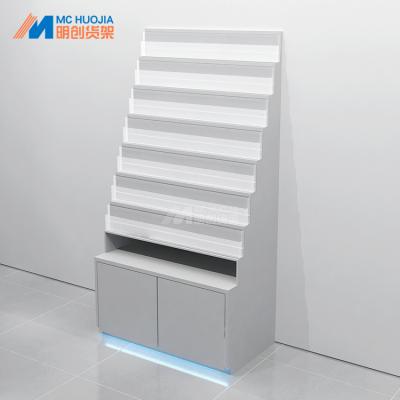 China Double Sided Modern Cabinet Shelf Cosmetic Store Fixtures Perfume Furniture On Sale for sale