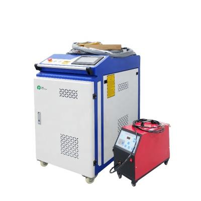 China Hotels Handheld stainless steel laser welding machine 1000w 1500w 2000w rusted carbon steel laser cleaning and cutting machine three in for sale