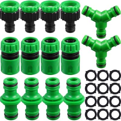 China Car Wash Pet Wash Garden Hose Faucet Kit Hose Connector Fitting Set Including 4 Hose End Quick Connector, 4 Double Hose Male Connectors, 4 1 for sale