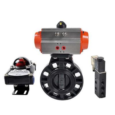 Китай General 3 Inch Spring Resent UPVC Butterfly Valve Pneumatic Air Actuated Butterfly Valve продается