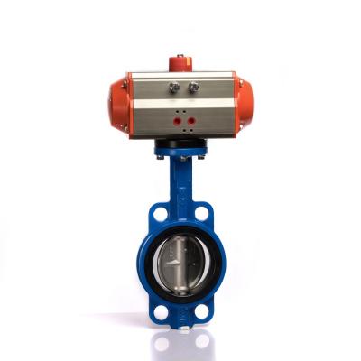 Китай General Medium Pressure Temperature 4 Inch Pneumatic Wafer Butterfly Valve For Water продается