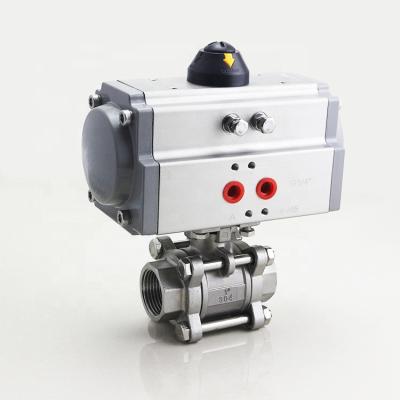 China General 1/2 inch to 3 inch aluminum alloy double inside ball valve silk pneumatic actuator zu verkaufen