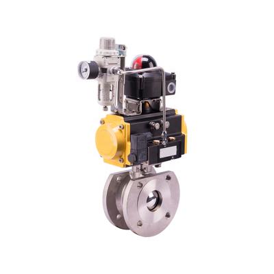 China General General Use Pneumatic Actuated Valve DN25 Flange Slim Ball Valve en venta