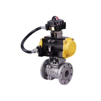 China General Corrosion Resistant Two Way Fluorine Stainless Steel Jacketed Pneumatic Actuator Ball Valve zu verkaufen