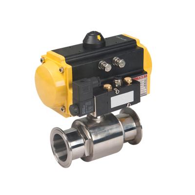 China General Acting Double Acting Single Acting Stainless Steel Pneumatic Actuator Actuated Food Grade Actuated Ball Valve en venta