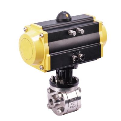 China Dual General Acting 3 Piece Ball Pneumatic Control Valve, Single Acting 3 Piece Pneumatic Operated Ball Valve en venta