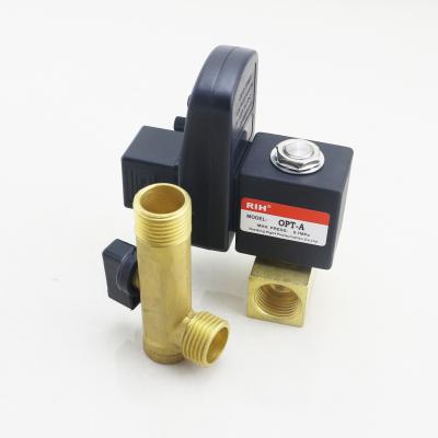 China Electronic General Water Drain With Mechanical Pneumatic Automatic Solenoid Valve Timer OPT Series CS-728A Brass Automatic Ball General 1/2