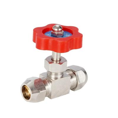 Китай General Metal Control Water Cup Sleeve Nickel Plated Brass Needle Valve,Durable High Pressure Type Tube Needle Globe Valve продается