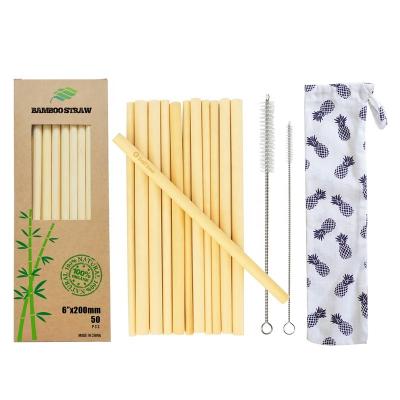 China Straw Smoothie Drinking Straws Stainless Steel Cleaning Brushes Set Zero Waste Reusable Cocktail and Pocket Stocked Bamboo Bag for sale