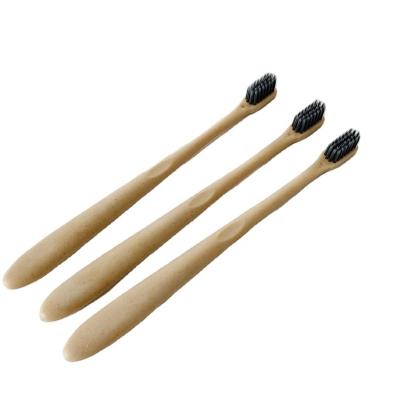 China Disposable Compostable 100% Bamboo Fiber Toothbrush for sale