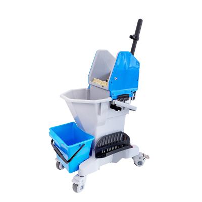 China Hotel Cleaning ECG Brand Double Bucket Cart Carts For Kentucky Mop Cleaning for sale