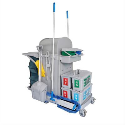 China Universal Household Plastic Hospital Maid Hotel ECG Doorman Trolley Cleaning Trolley Cleaning Trolley for sale