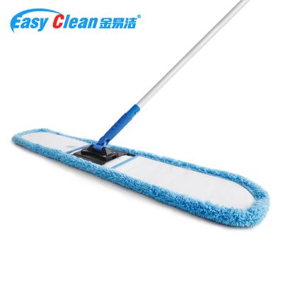 China European Style 60cm Wide Easy Dry Swivel High Performance ECG Soft Microfiber Non Dusting Flat Mop For Tile Floors for sale