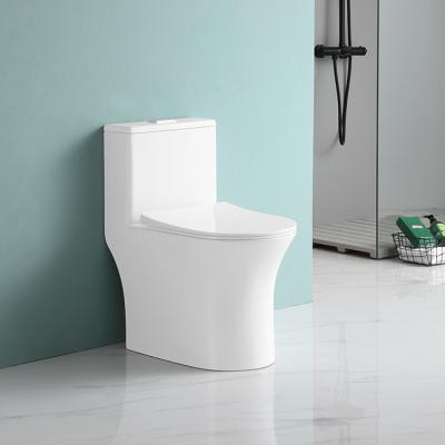 China Double-Flow Design Classic White Toilet Strap Bathroom Floor One-Piece Toilet for sale