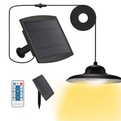 China Outdoor Hanging Garden Solar Power Panel Living Room Pendant Light Ceiling Led Light Indoor Solar Ceiling Light With Remote Control for sale