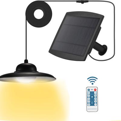 China Garden Solar Power Hanging Wall Light Indoor Solar Simple Head Outdoor Single Head Lamp Rise Pier Solar Pendant Light with 5M Cable for sale